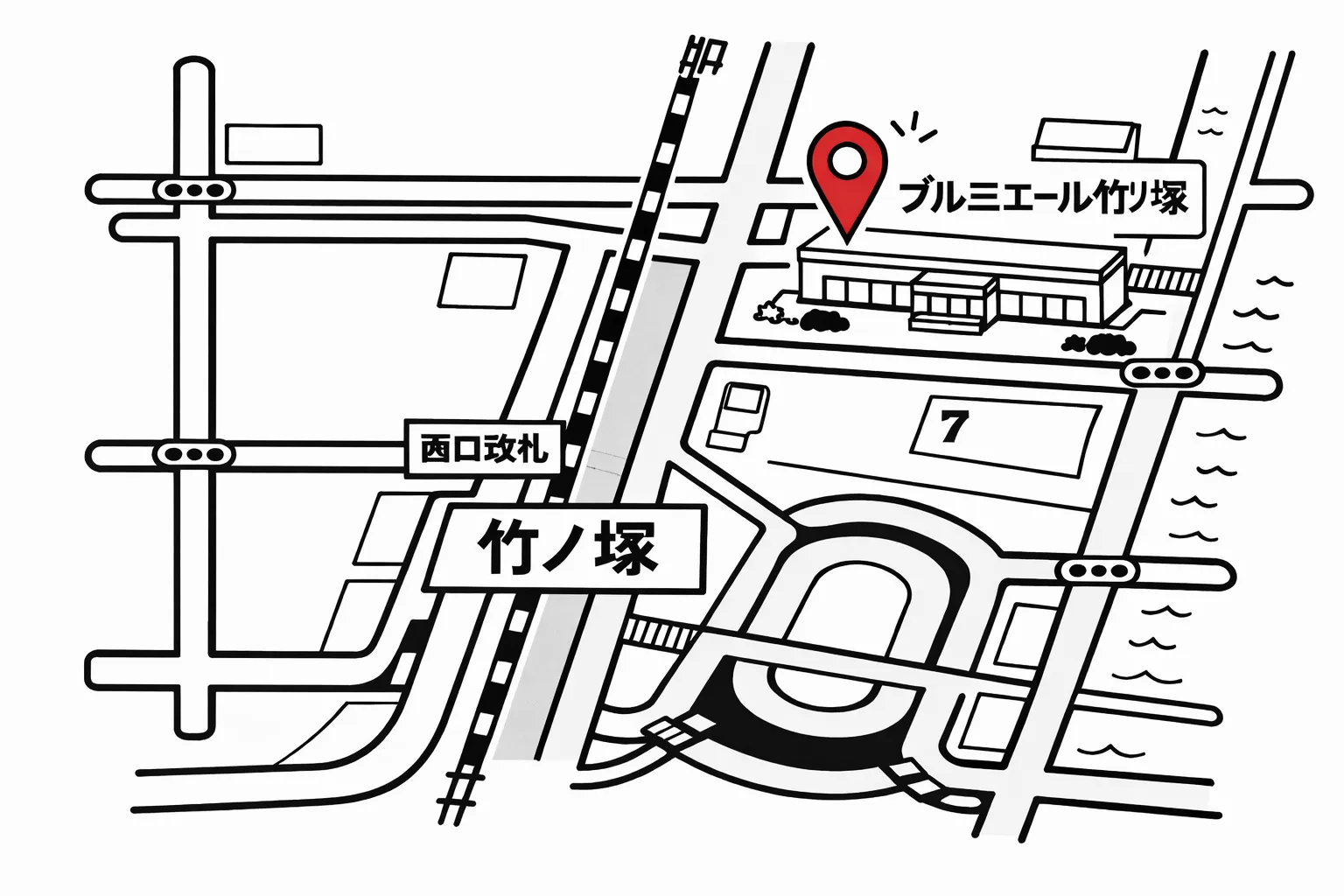 竹の塚トップ鍼灸接骨院マップ